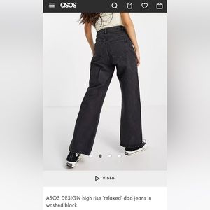 ASOS Design High Rise ‘Relaxed’ Dad Jean in Washed Black (Size W28 L32)